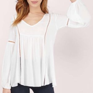 Tobi White PeasantTop- SEND OFFERS, DONATING SOON